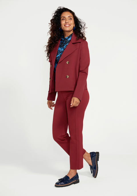 Monroe Crop Trouser | Straight (Oxblood)