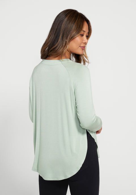 Essential Split Hem Long Sleeve (Muted Mint)