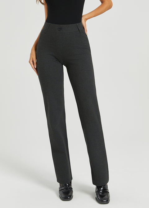 Two-Pocket Dress Pant Yoga Pant | Straight (Charcoal)