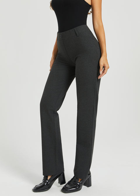 Two-Pocket Dress Pant Yoga Pant | Straight (Charcoal)