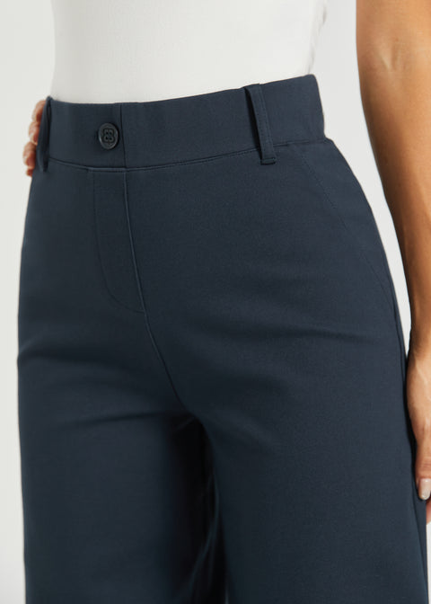Two-Pocket Dress Pant Yoga Pant | Wide (Navy)