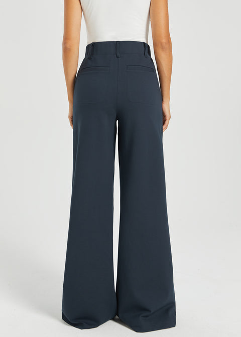 Two-Pocket Dress Pant Yoga Pant | Wide (Navy)