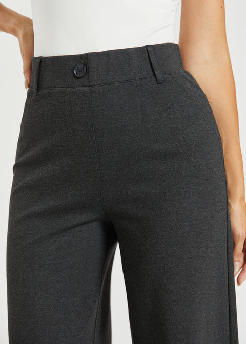 Two-Pocket Dress Pant Yoga Pant | Wide (Charcoal)