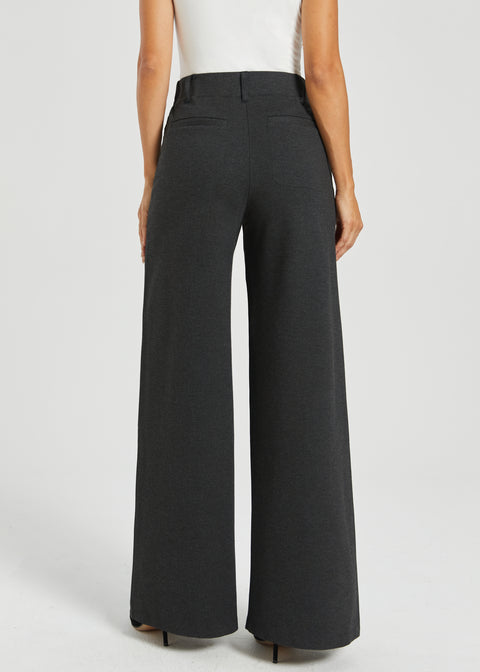 Two-Pocket Dress Pant Yoga Pant | Wide (Charcoal)