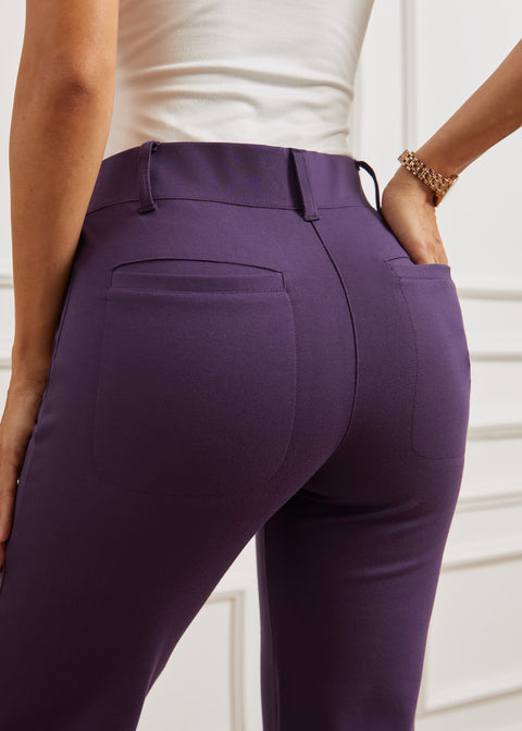 Two-Pocket Dress Pant Yoga Pant | Straight (Aubergine)