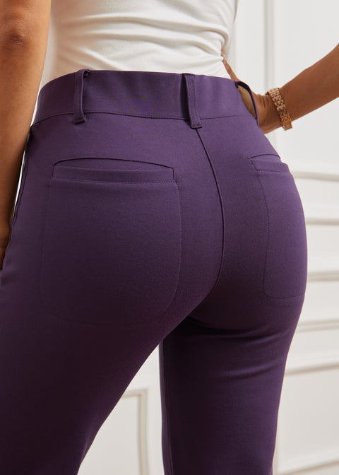 Two-Pocket Dress Pant Yoga Pant | Straight (Aubergine)