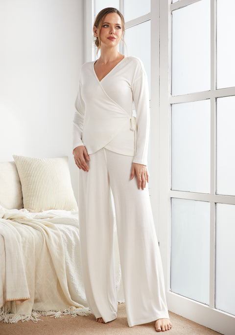 UltraEase Side-Tie Wrap Top (Ivory)