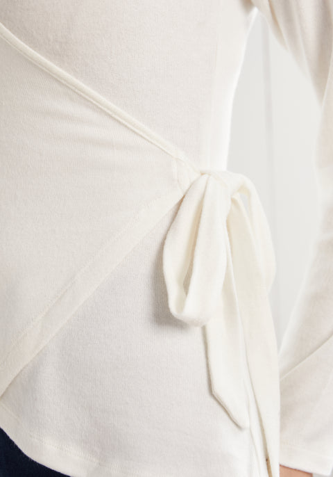 UltraEase Side-Tie Wrap Top (Ivory)