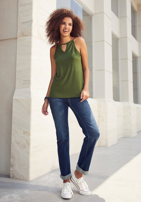 Keyhole Cutaway Tank (Olive)