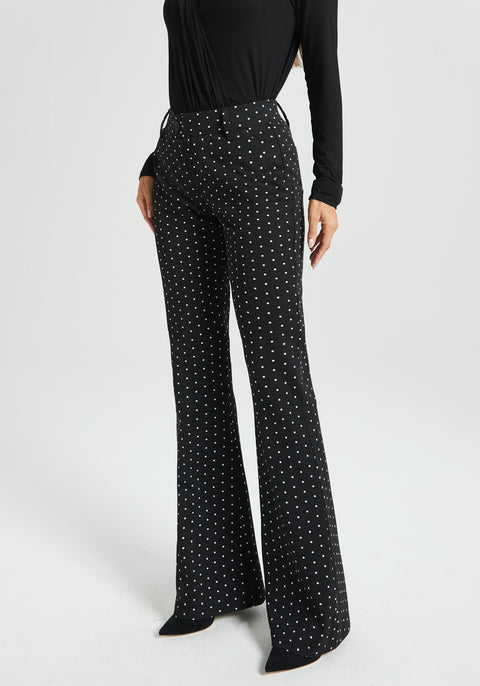 ⏰ PRESALE | Classic Dress Pant Yoga Pant | Bootcut (Black Ivory Dot)