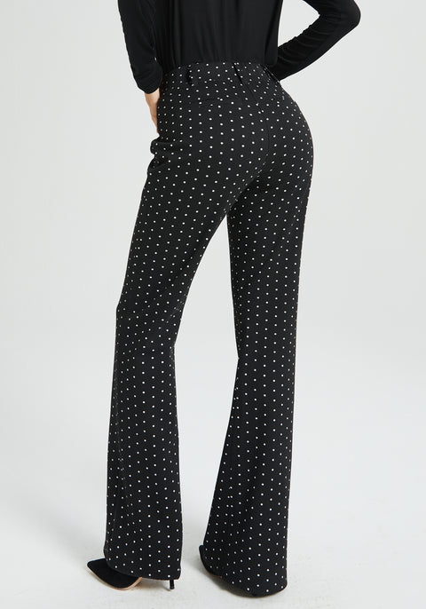 ⏰ PRESALE | Classic Dress Pant Yoga Pant | Bootcut (Black Ivory Dot)