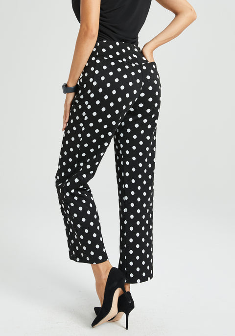 ⏰ PRESALE | Monroe Crop Trouser | Straight (Black Ivory Dot)