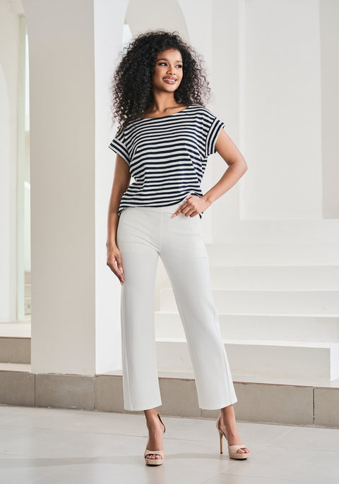 Cuffed Muscle Tee (Navy Stripe)
