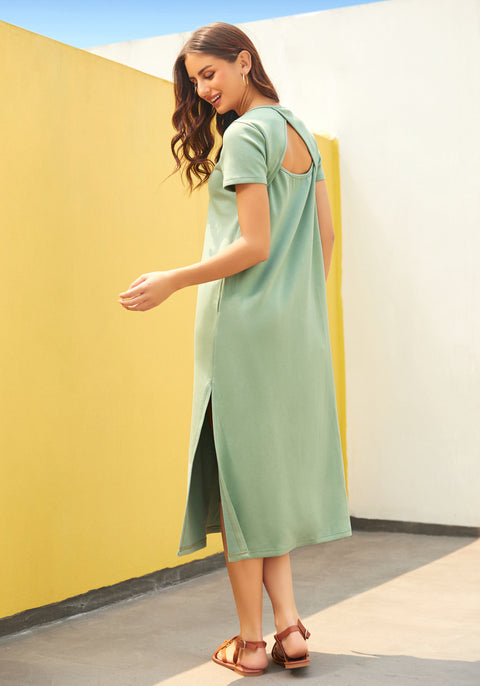 AirFlex Cut-Out Midi Dress (Sage)
