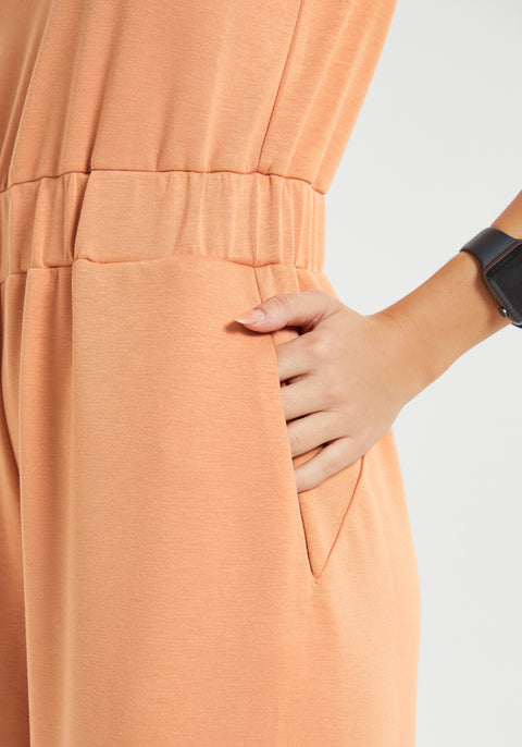 AirFlex Sleeveless Jumpsuit (Rust)