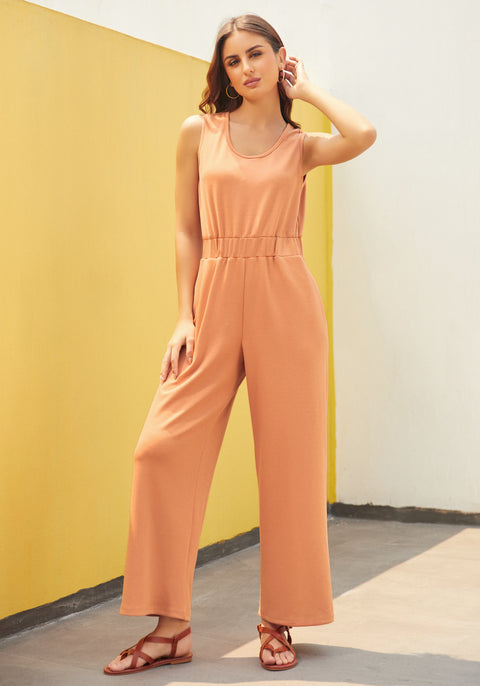 AirFlex Sleeveless Jumpsuit (Rust)