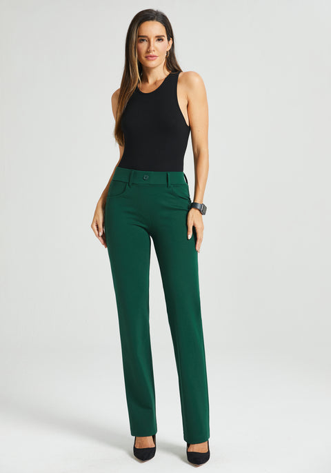 ⏰ PRESALE | 7-Pocket Dress Pant Yoga Pant | Straight (Dark Green)