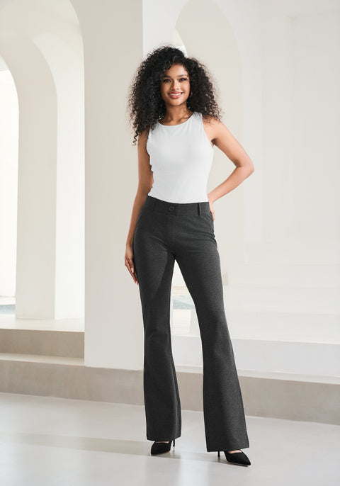 Two-Pocket Dress Pant Yoga Pant | Bootcut (Charcoal)