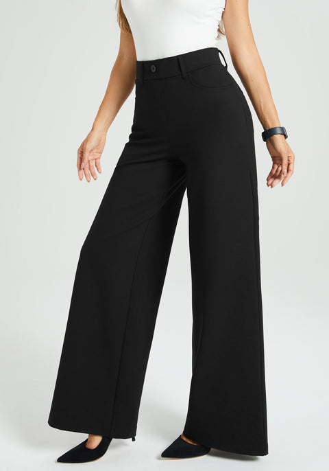 ⏰ PRESALE | 7-Pocket Dress Pant Yoga Pant | Wide (Black)