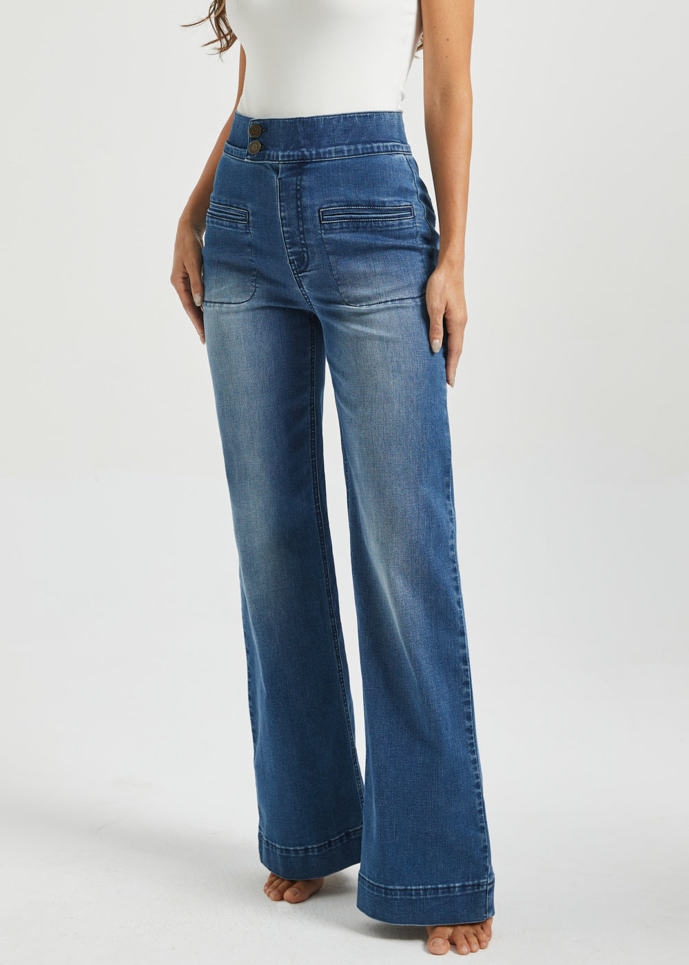 Farah Jeans | High-Waist Wide-Leg Denim (Canyon Wash Farah Jeans | High-Waist Wide-Leg Denim (Canyon Wash