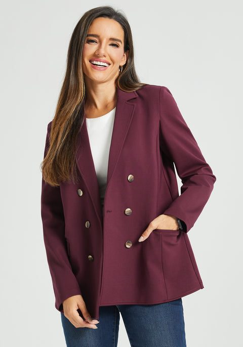 ⏰ PRESALE | Double Breasted Blazer (Burgundy)