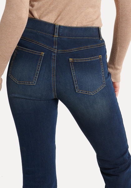 Straight-Leg  4-Pocket Betabrand Yoga Denim (Dark Vintage Wash)