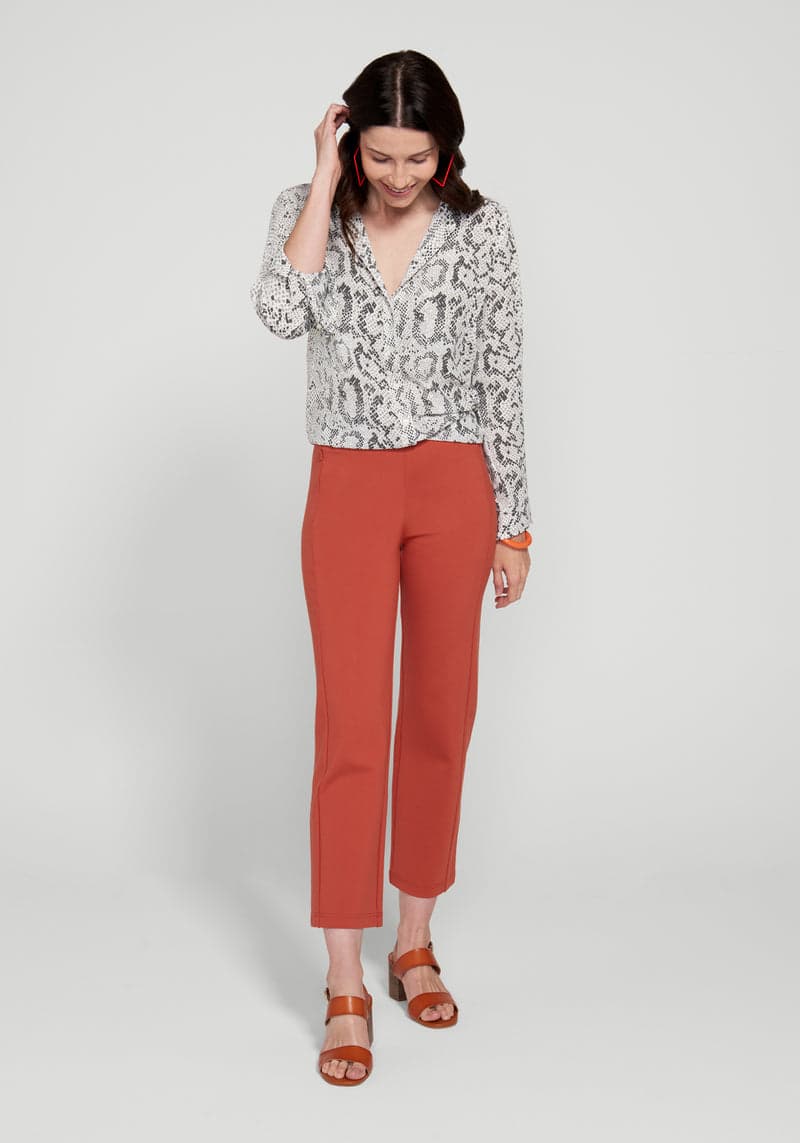Monroe Crop Trouser | Straight (Burnished Coral)