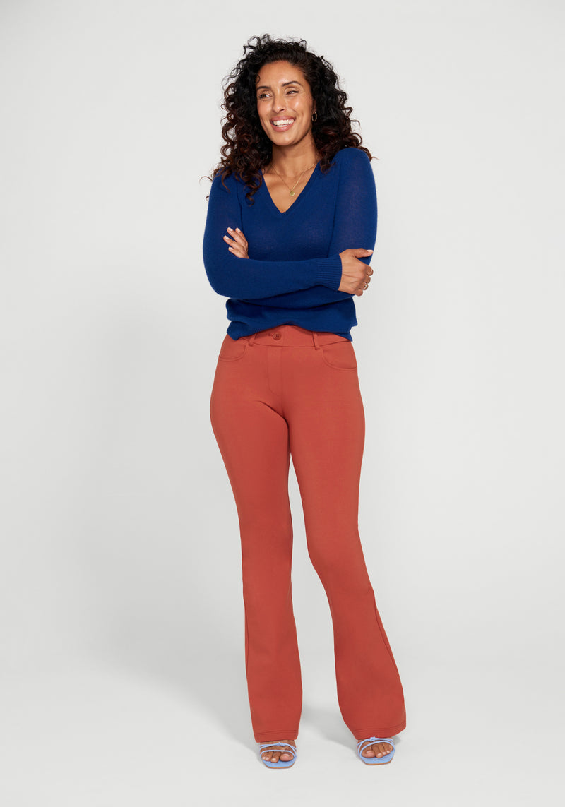 7-Pocket Dress Pant Yoga Pant | Bootcut (Burnished Coral)