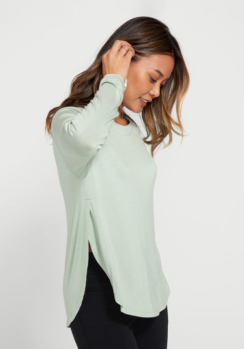 Essential Split Hem Long Sleeve (Muted Mint)
