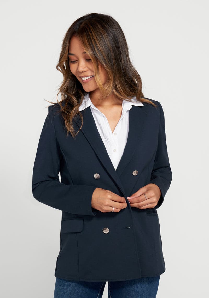 Double Breasted Blazer (Navy)