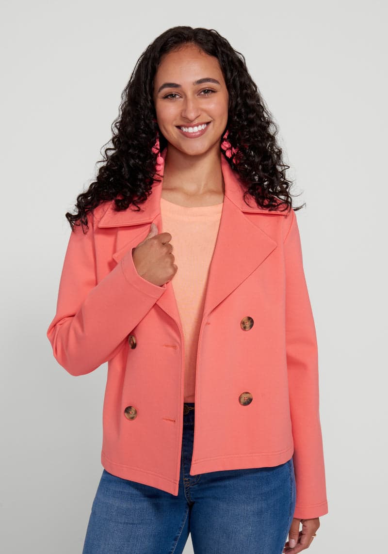 Cropped Peacoat (Melon)