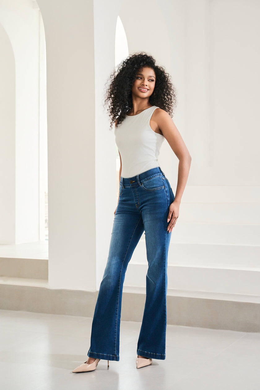 Signature Mid-Rise Denim | Flare (Alamo Wash) – Betabrand