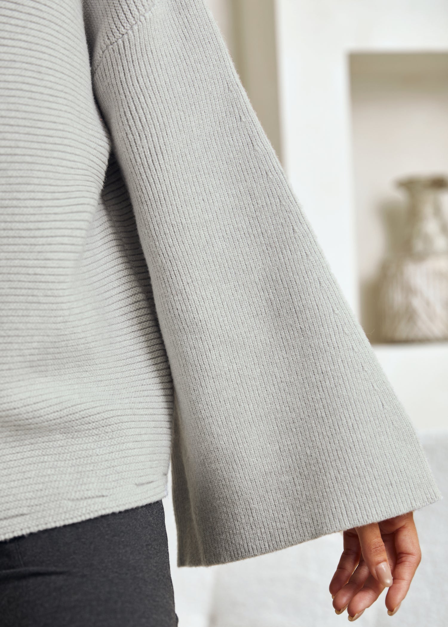 Bell Sleeve Sweater (Heather Gray) - Final Sale – Betabrand
