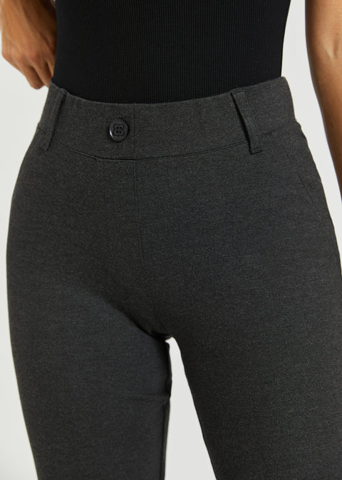 Two-Pocket Dress Pant Yoga Pant | Straight (Charcoal)
