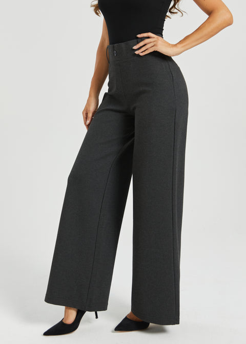 Classic High-Waist DPYP Dress Pant Yoga Pants | Wide (Charcoal) Betabrand Classic High-Waist DPYP Dress Pant Yoga Pants | Wide (Charcoal) Betabrand