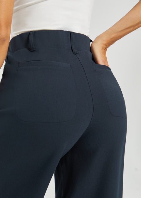 Two-Pocket Dress Pant Yoga Pant | Wide (Navy)