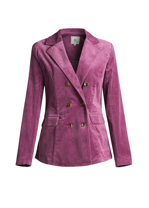 Double Breasted Blazer | Stretch Corduroy (Aubergine)