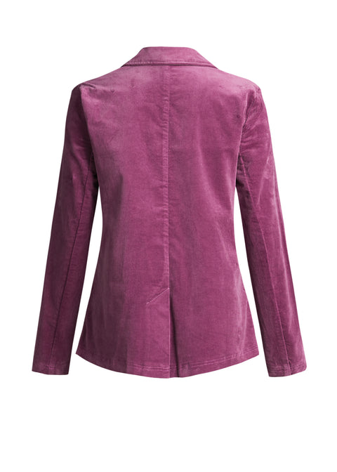 Double Breasted Blazer | Stretch Corduroy (Aubergine)