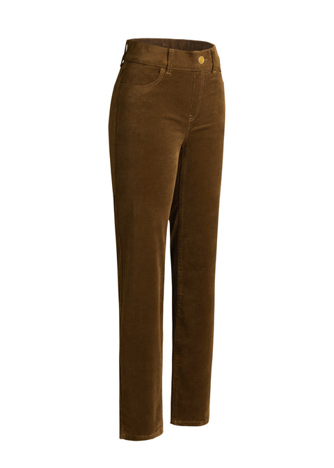 Signature Mid-Rise Corduroy | Straight (Brown)