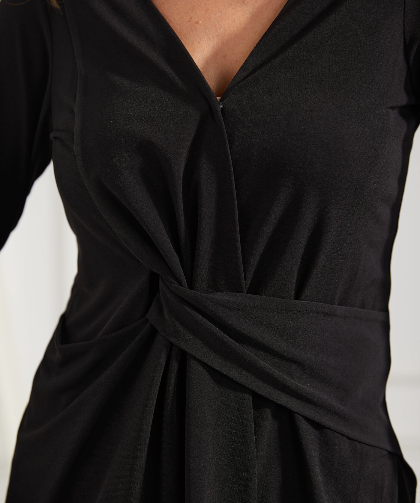 Twist-Front Long Sleeve (Black) - Final Sale