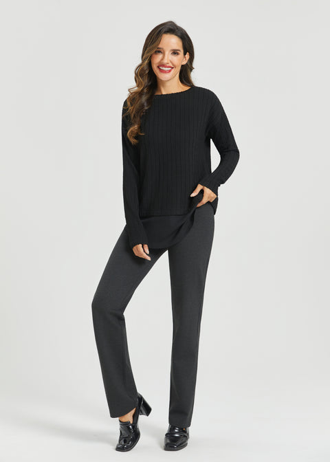 MiniCable Layered Boatneck (Black)