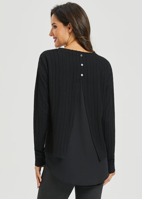 MiniCable Layered Boatneck (Black)