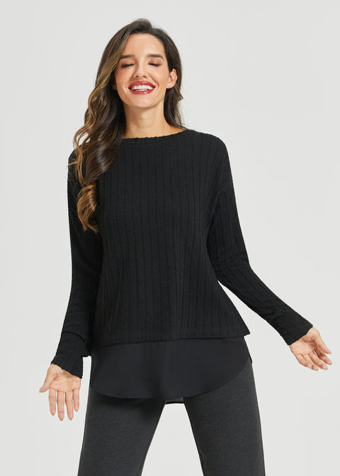 MiniCable Layered Boatneck (Black)