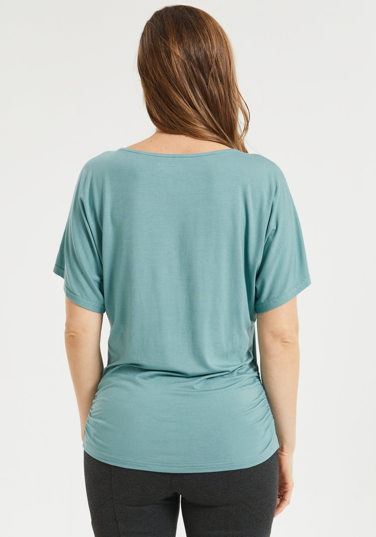 Ruched Dolman Tee (Sage)