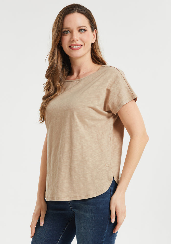 Square Cut Tee (Taupe)