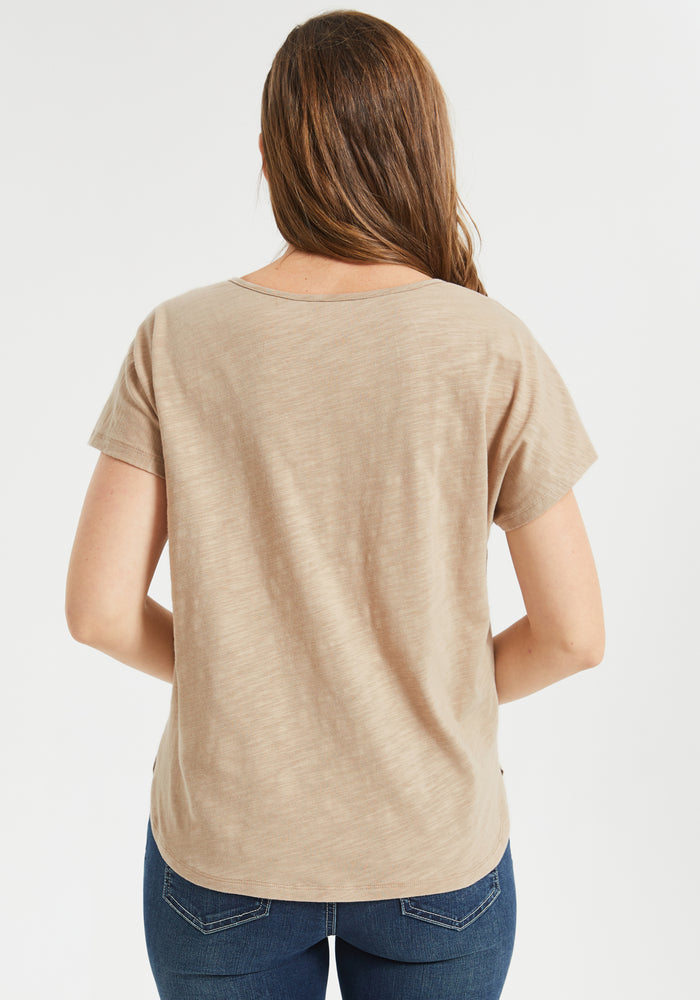 Square Cut Tee (Taupe)