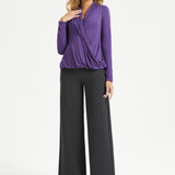 Surplice Long Sleeve Tunic (Aubergine) - Final Sale