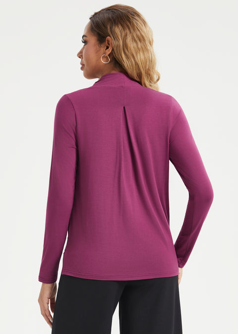 Surplice Long Sleeve Tunic (Burgundy)
