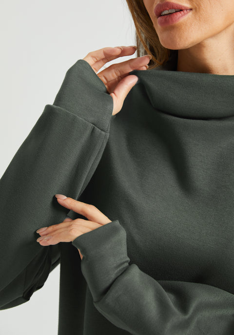 AirFlex Cowlneck Tunic (Dark Olive)