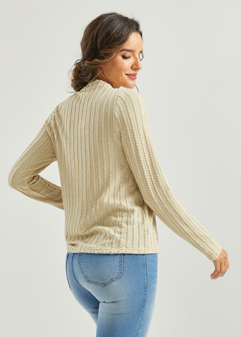 MiniCable Long Sleeve Mockneck (Oatmeal)